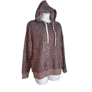Buffalo David Bitton Animal Print Hoodie - Size S - Cozy Oversized Sweatshirt